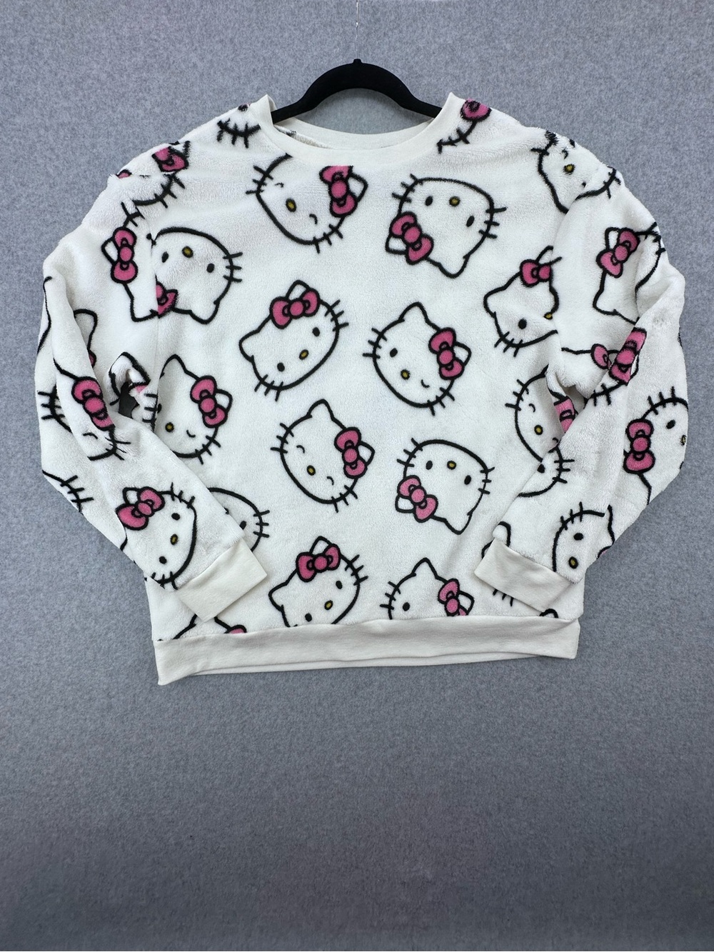 Hello Kitty by Sanrio White and Pink Fleece Pullover - Women’s